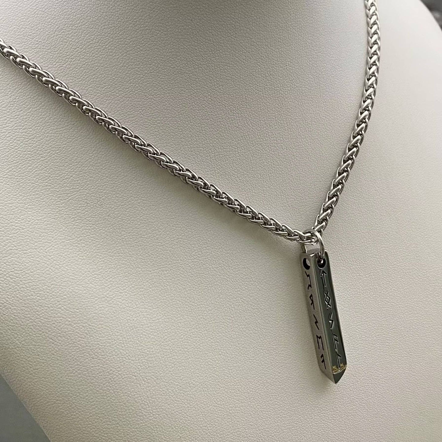 Stainless Steel Viking Rune Pendant Necklace