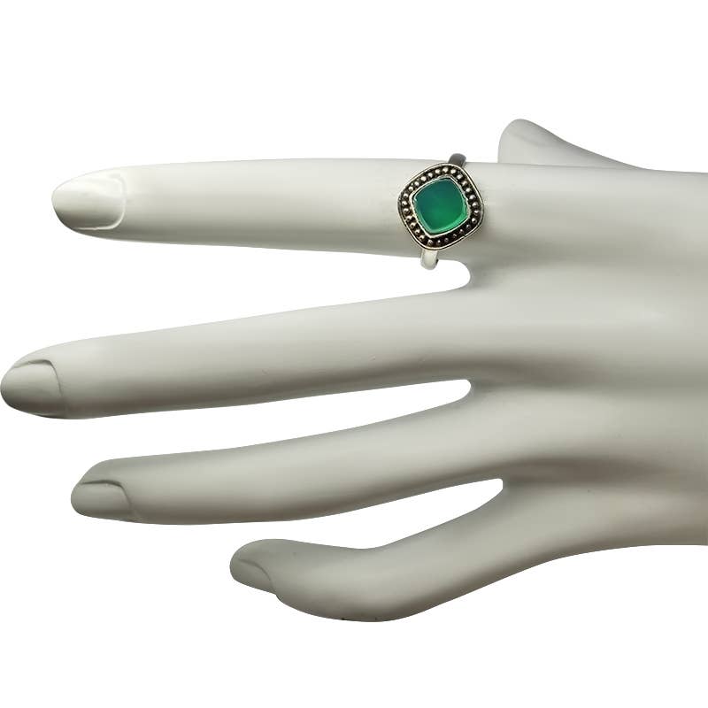 Green Onyx Sterling Silver Ring