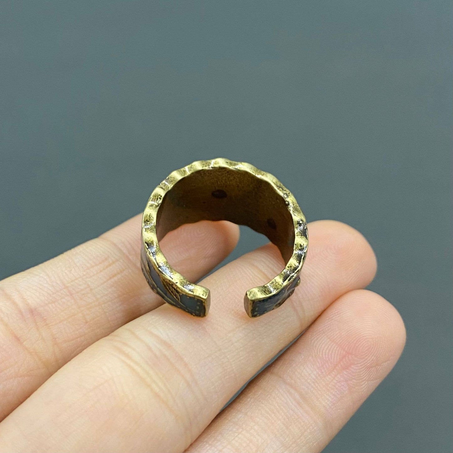 Flower Enamel Bronze Ring