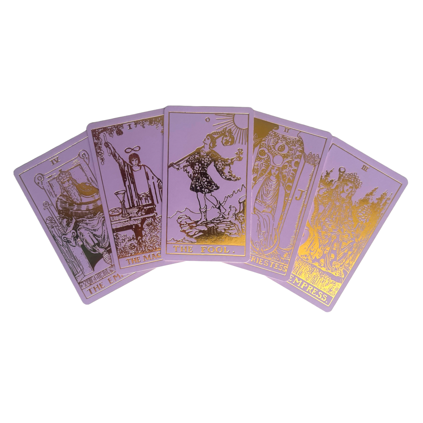 Classic Rider Waite Smith | Lavender Gold Foil Tarot & Guide | Classic Tarot Design