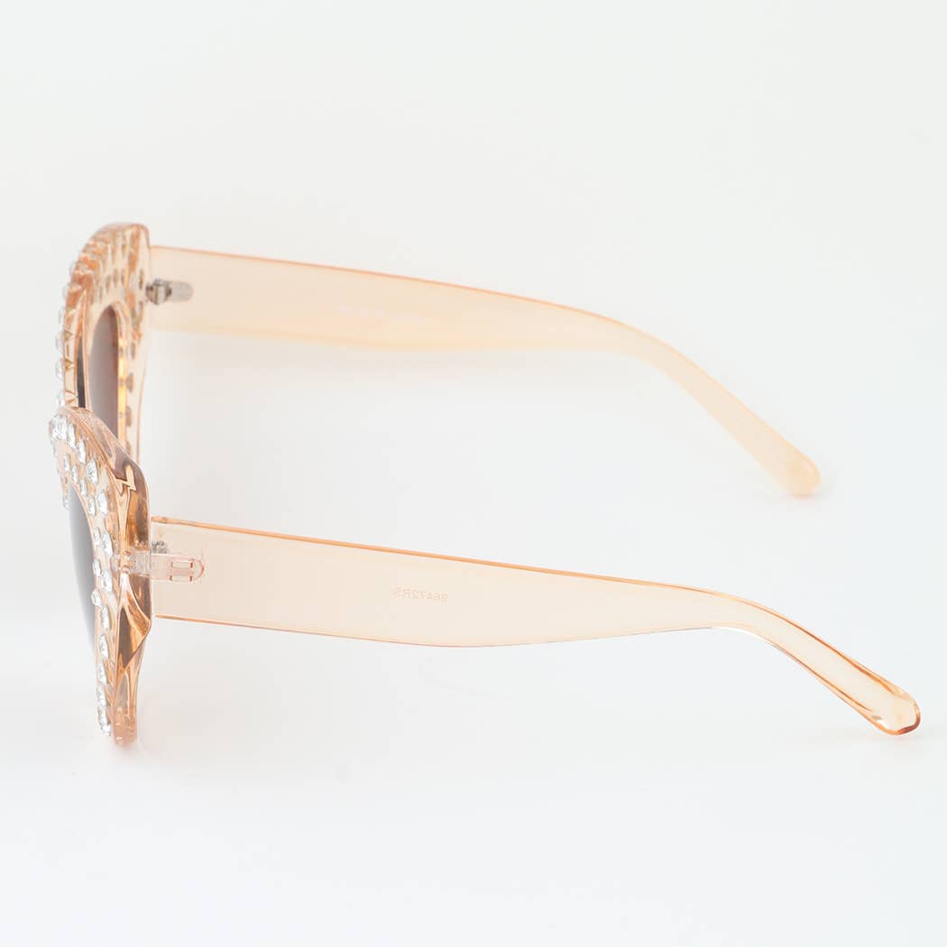 Bejeweled Retro Cateye Wing Sunglasses
