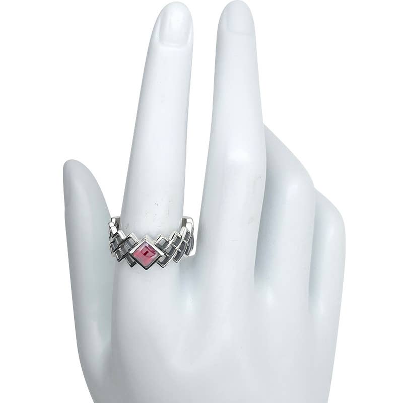 Faceted Garnet ☆ Twin Peaks Sterling Silver Ring