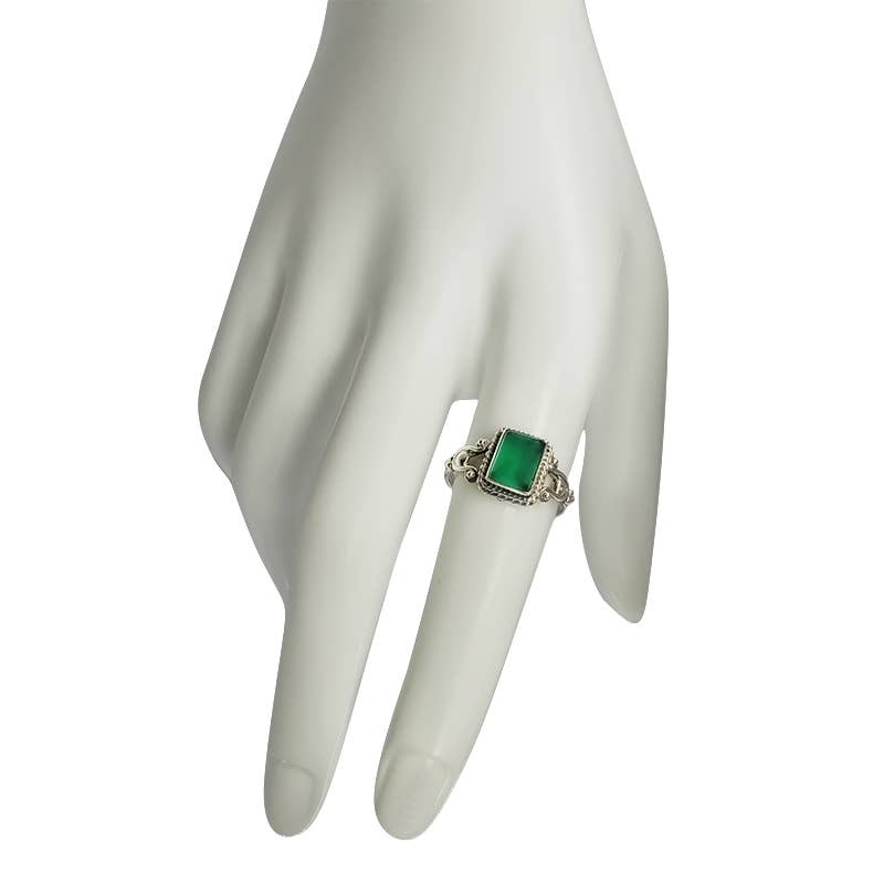 Green Onyx Sterling Silver Ring