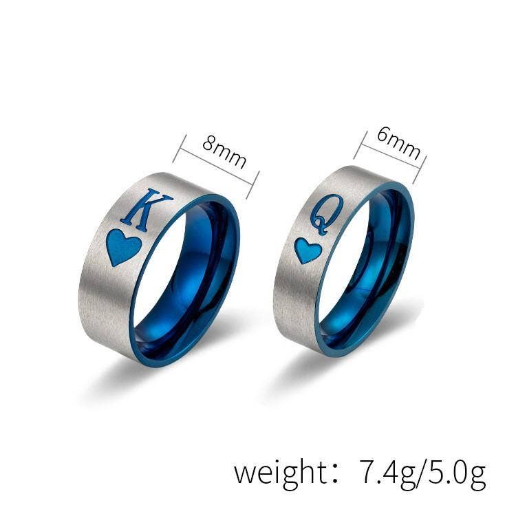 KING & QUEEN 👑 Stainless Steel Couple Rings