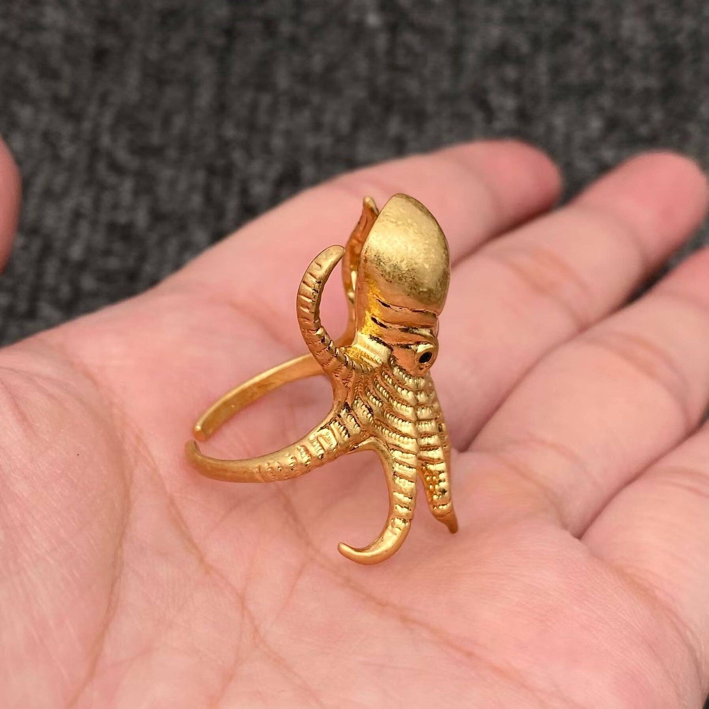 Octopus Adjustable Ring ◇ Vintage-Style 18K Gold Plated