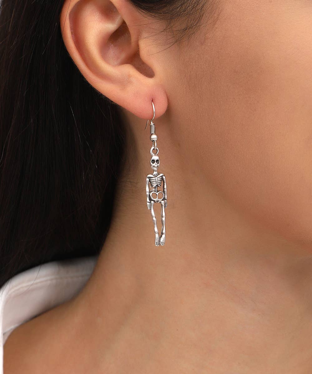 945 Turkish Silver Plated Skeleton Earrings or Ring