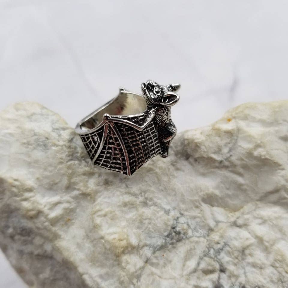 Goth Bat Ring - Adjustable