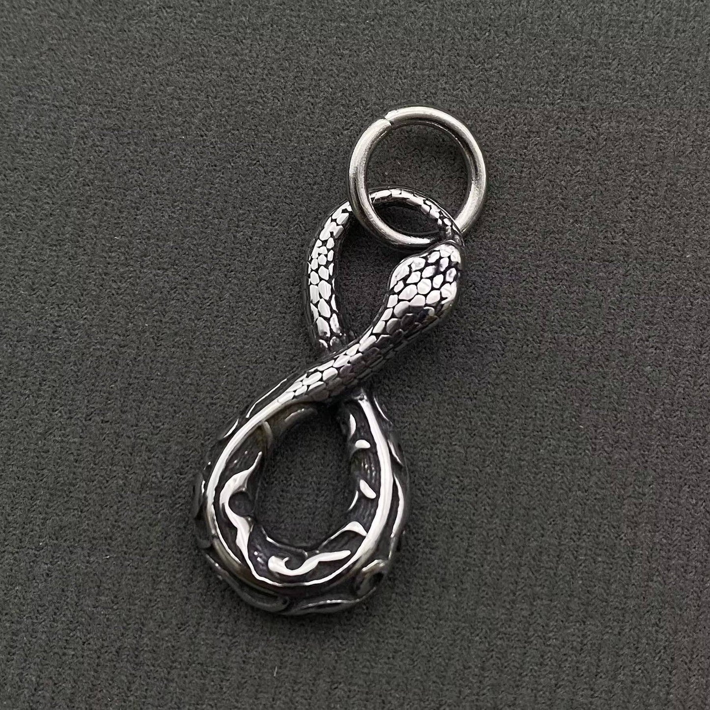 Ouroboros Stainless Steel Snake Pendant on Chain