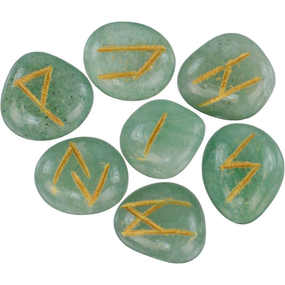 Gemstone Rune Set 💚 Green Aventurine