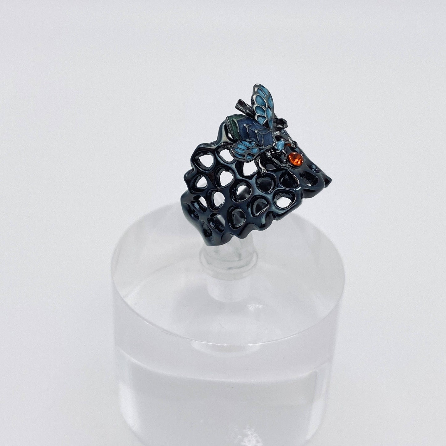 Blue Bee Hive Ring