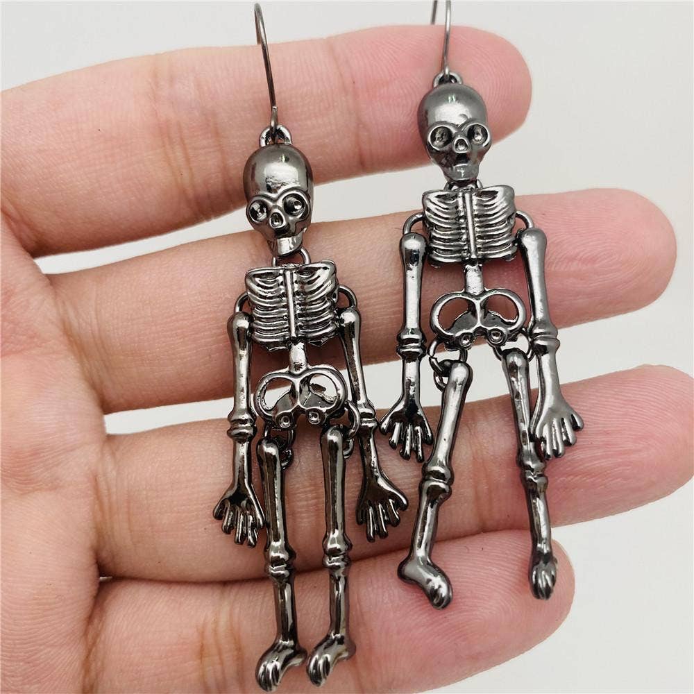 Dancing Skeleton Jointed Dangle Earrings