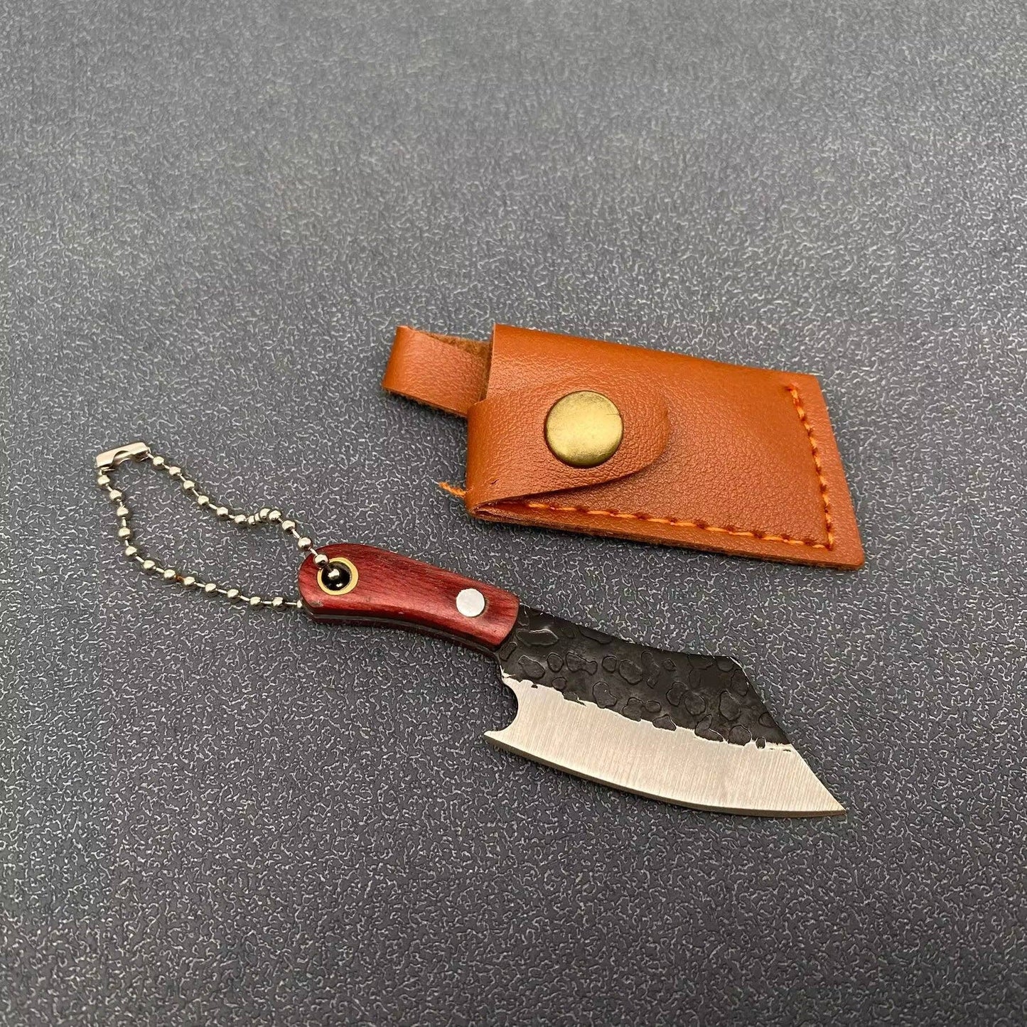 Black Enamel Mini Knife With Protective Sleeve