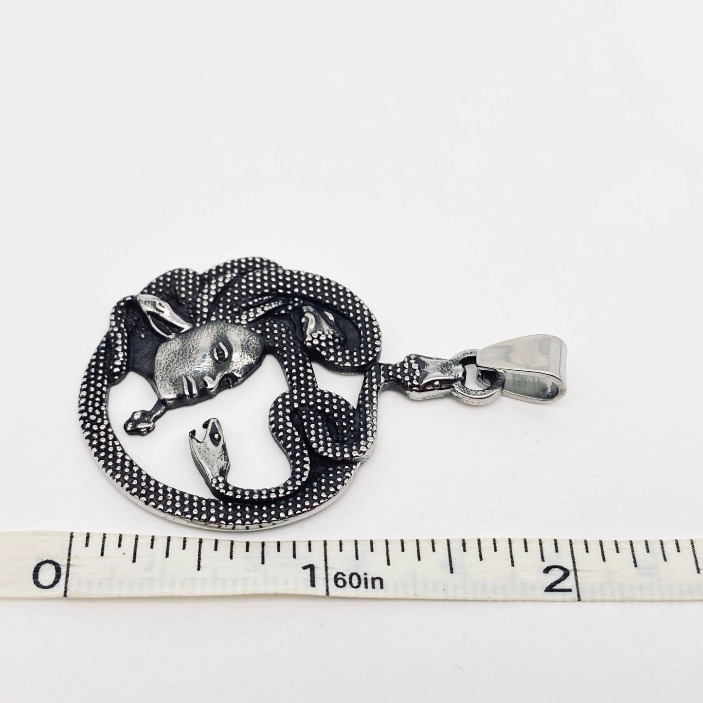 Medusa Snake Stainless Steel Pendant on Chain