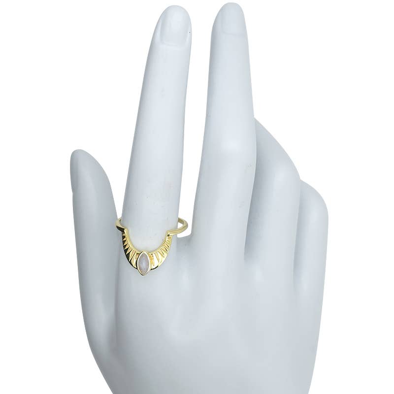 Moonstone Gold Plated Silver Ring