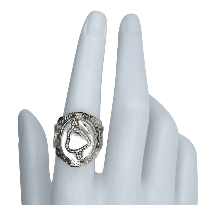 Heart Sterling Silver Poison Ring