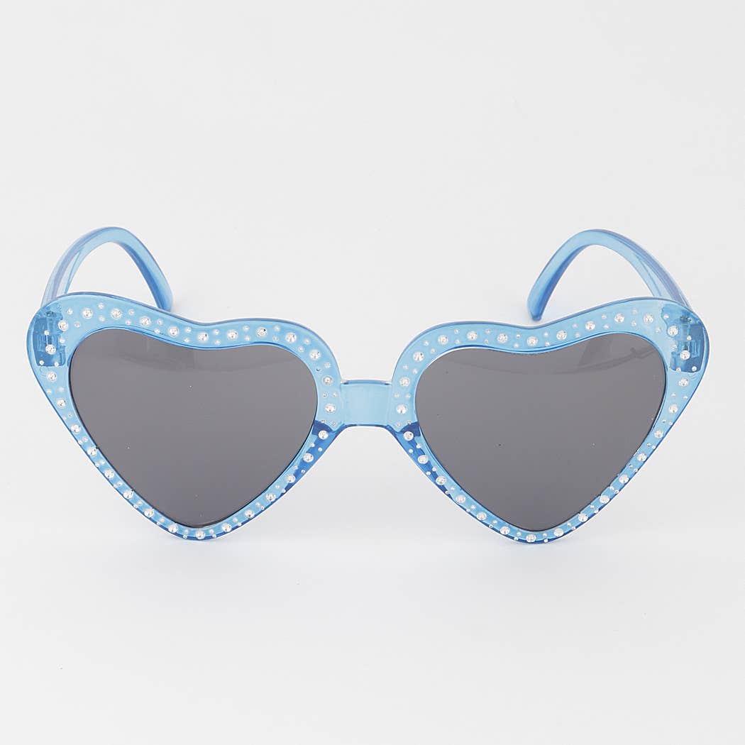 Rhinestone Embedded Heart Sunglasses