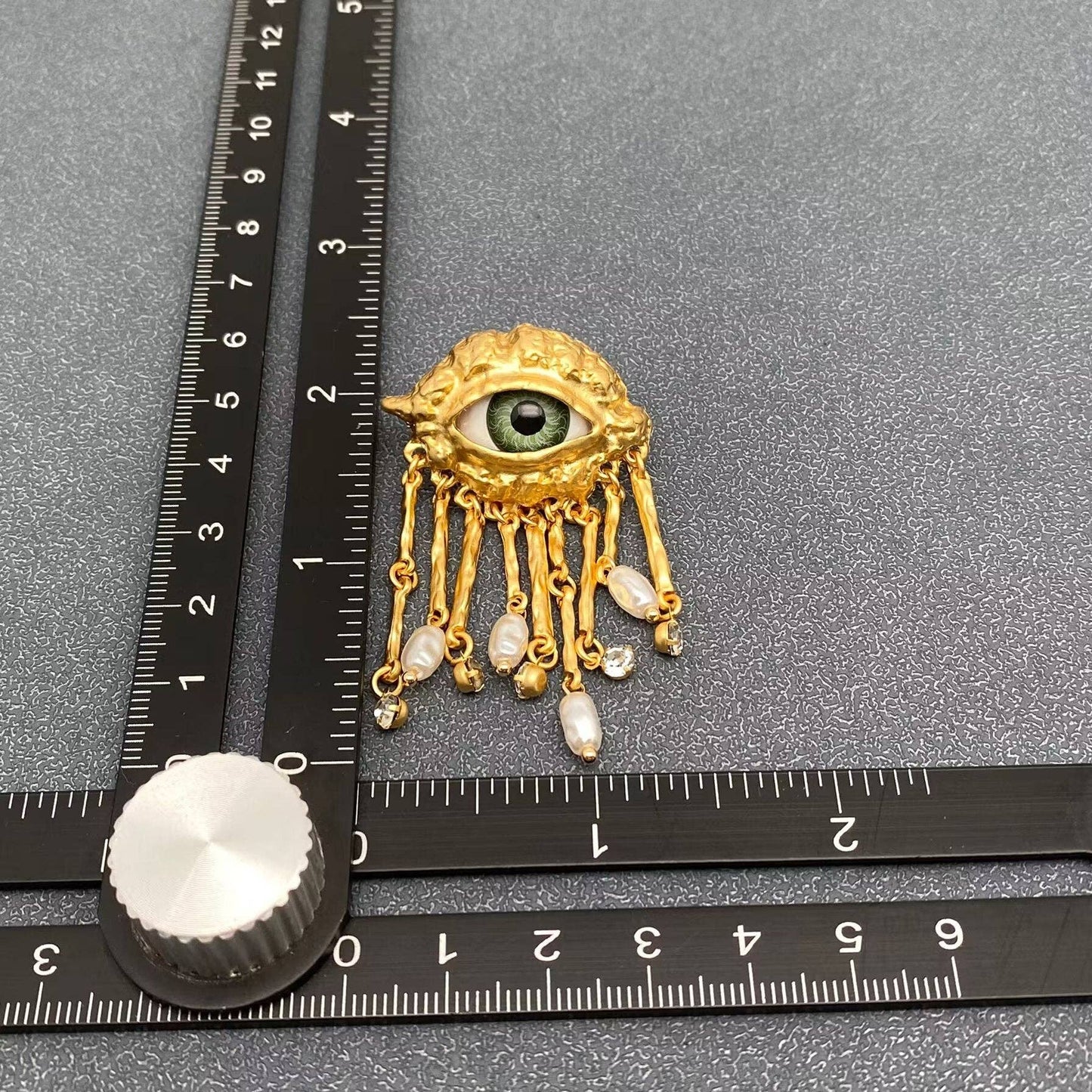 Turkish Nazar 🧿 Evil Eye Freshwater Pearl & Cubic Zirconia Tassel Post Earrings
