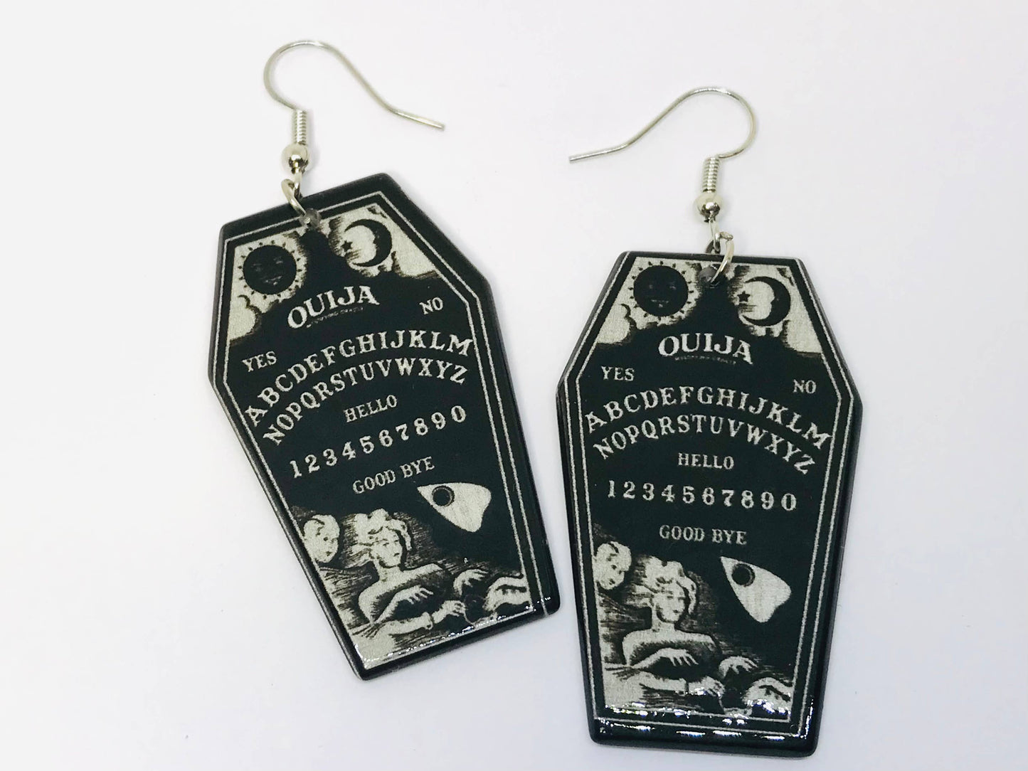 Ouija Coffin Earrings Horror Goth