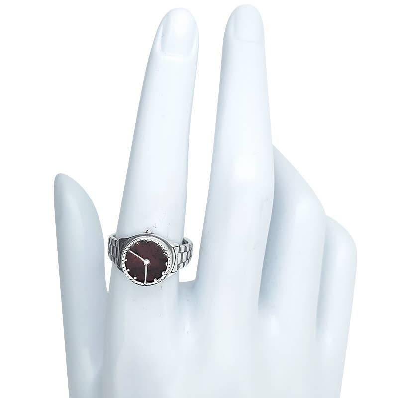 Cherry Amber Sterling Silver Watch Adjustable Ring