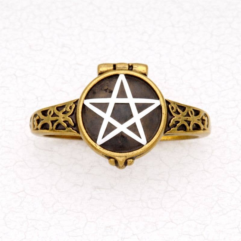 Bronze Pentacle Poison Ring