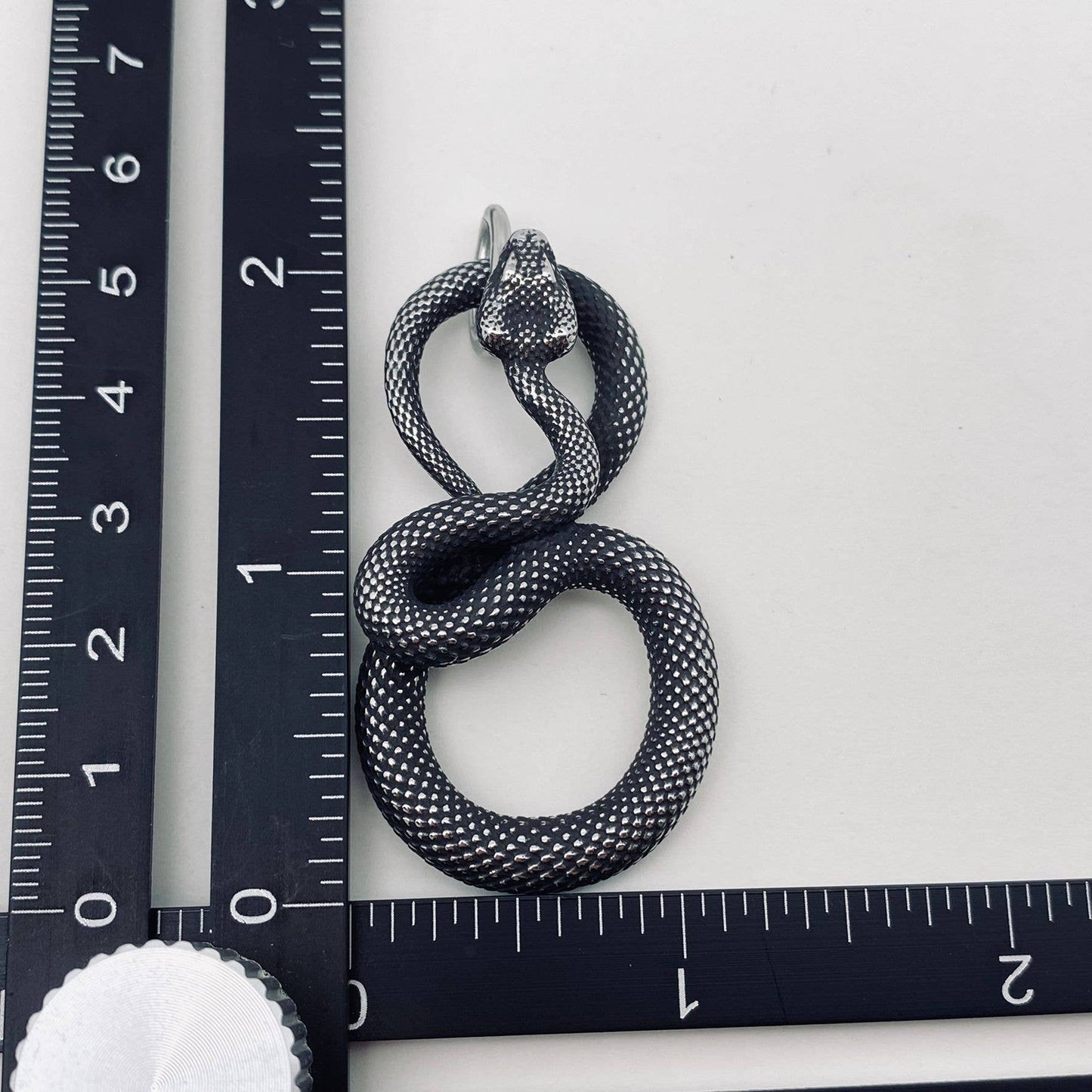 Blackening Stainless Steel Snake Pendant on Chain