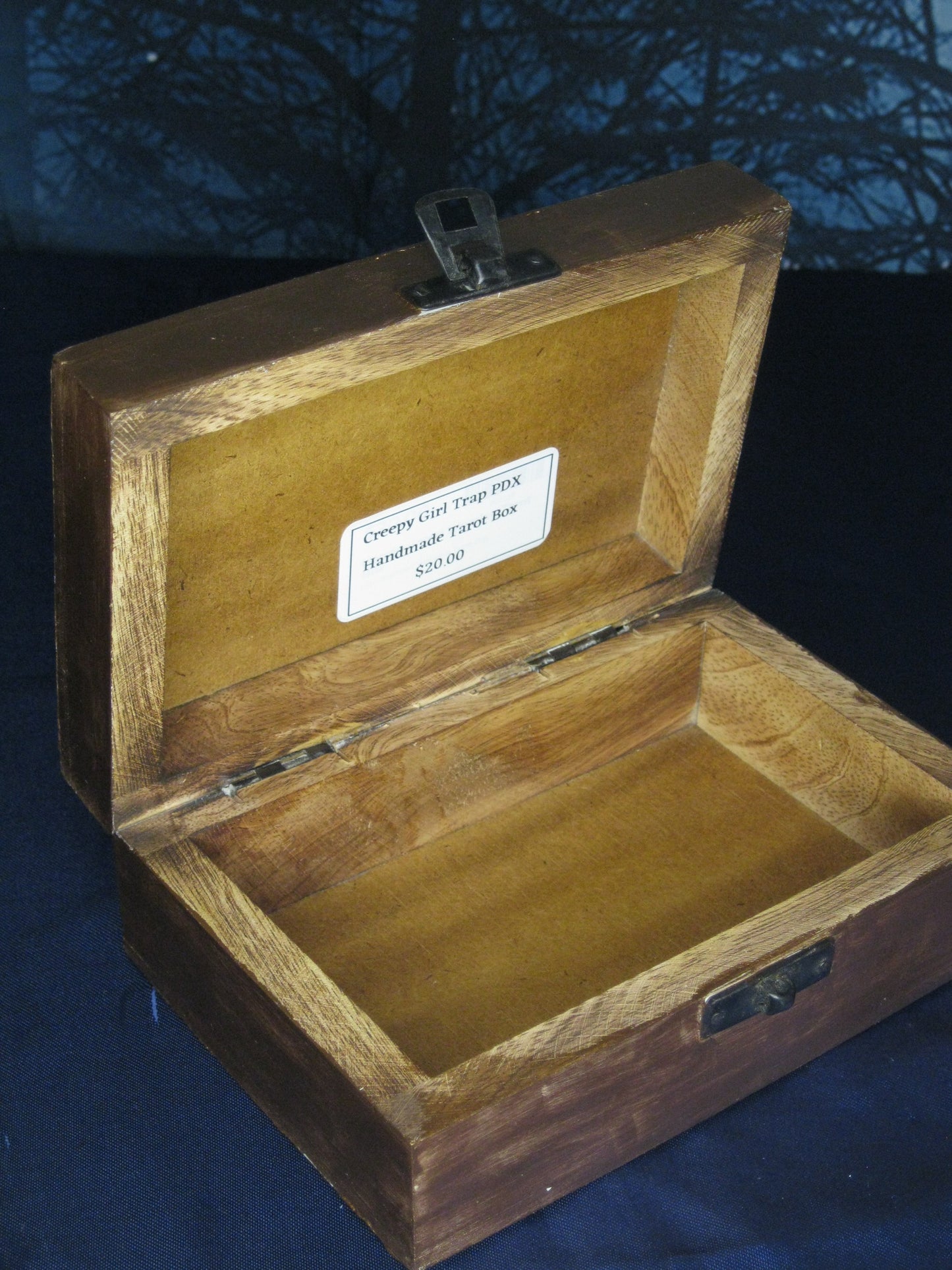 Tarot Trinket Box - Bronze & White Floral Embossed