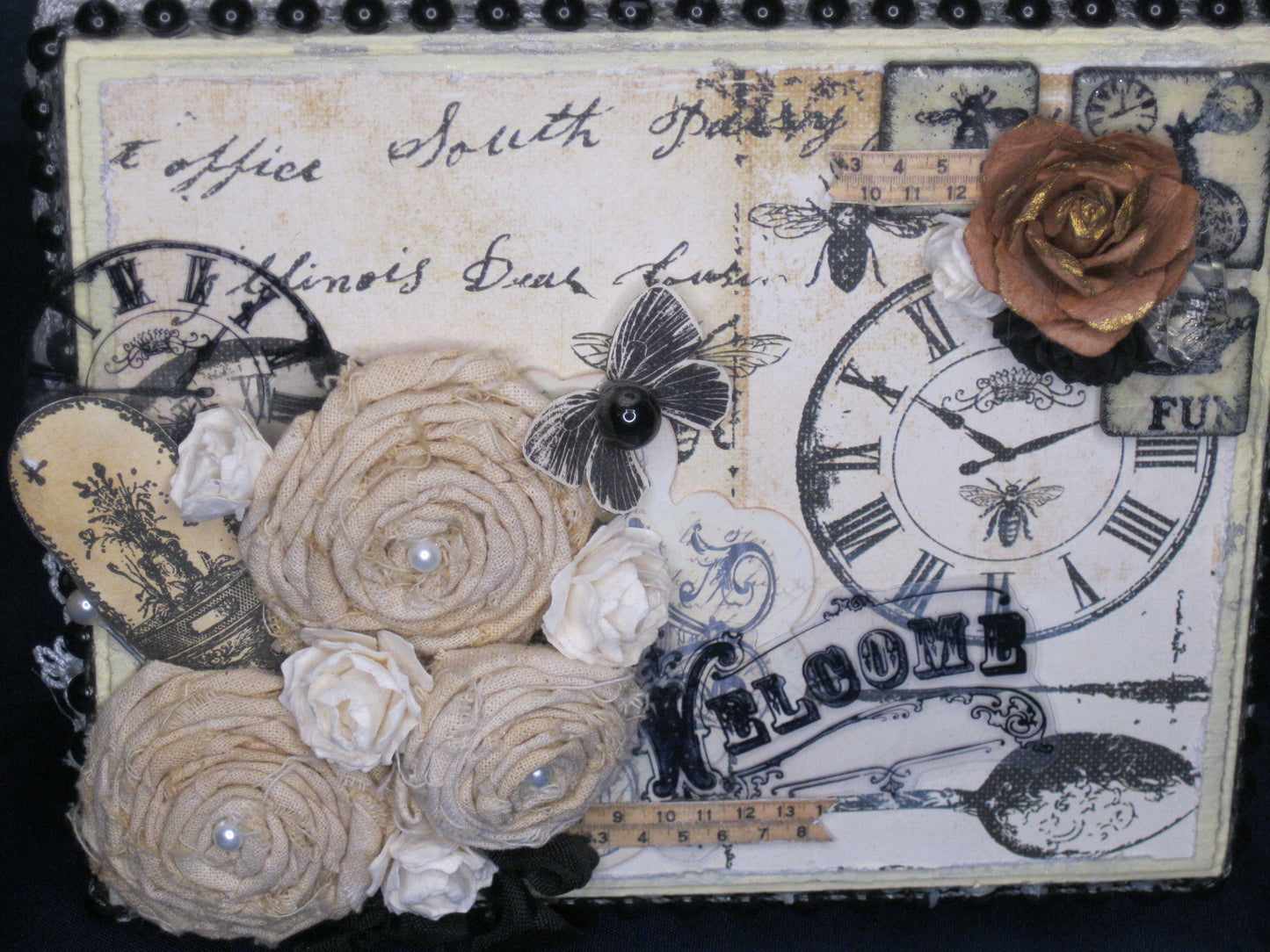 Tarot Trinket Box - Wooden Ivory Painted & Hand-Embellished