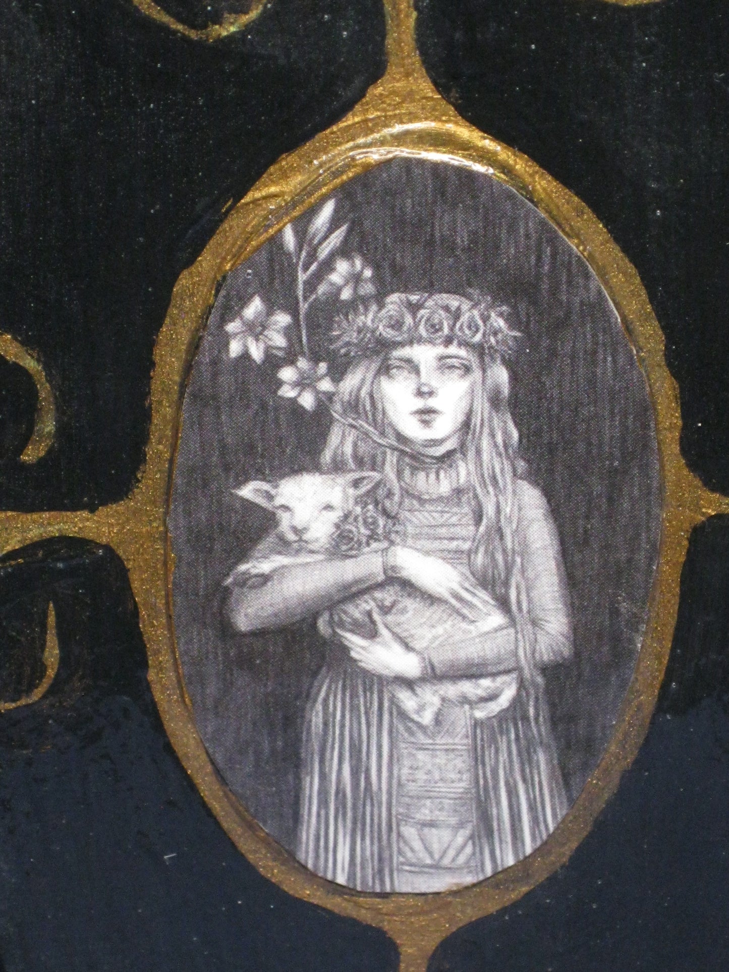 Handpainted Embellished Caitlin McCarthy Mini Coffin Trinket Box