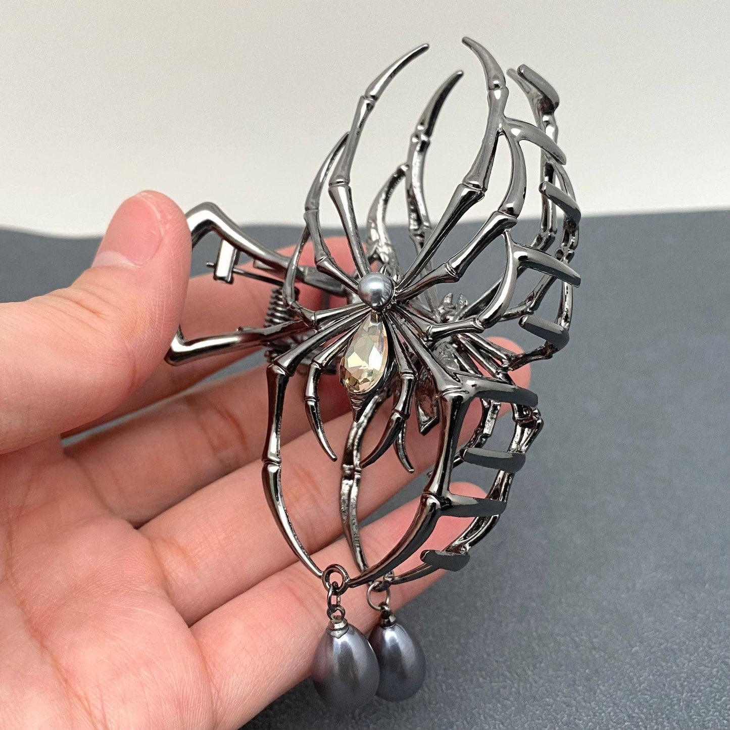 Spider Goth Hair Claw Clips