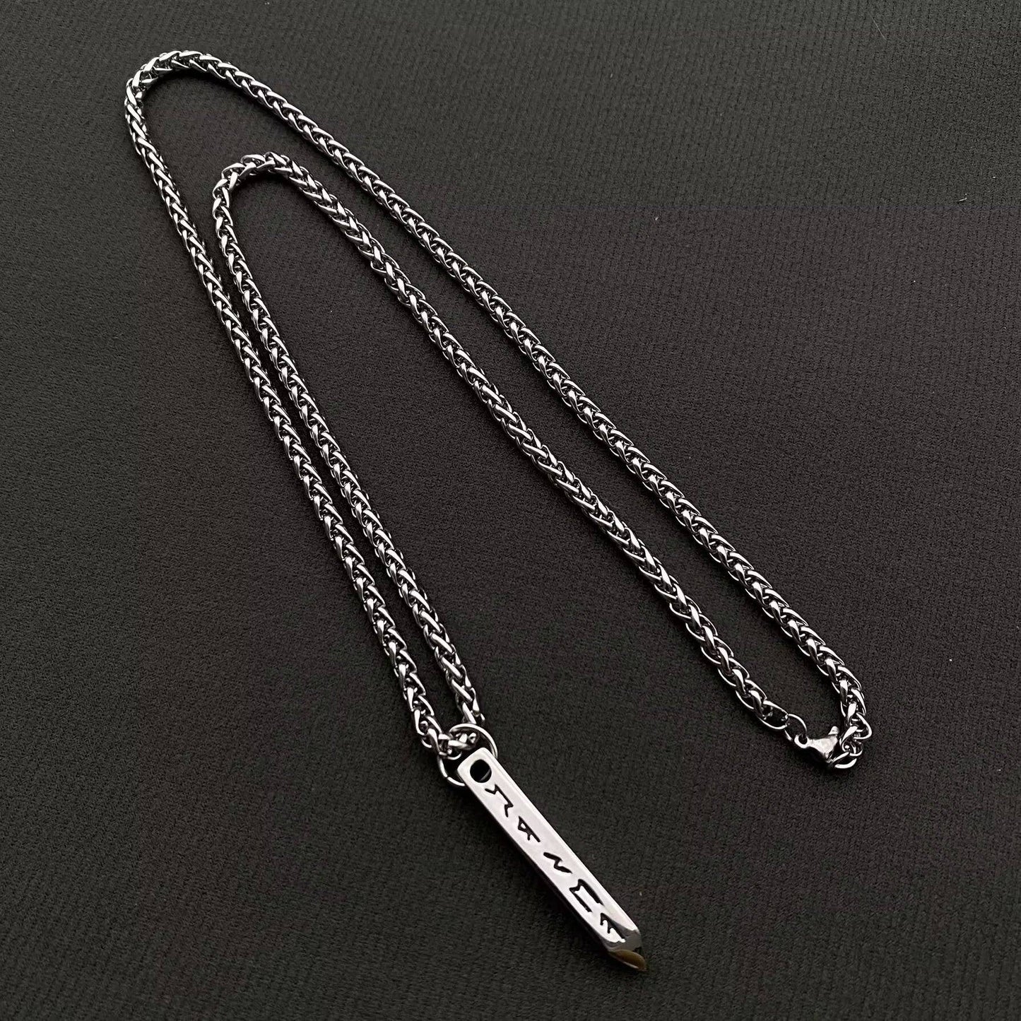 Stainless Steel Viking Rune Pendant Necklace