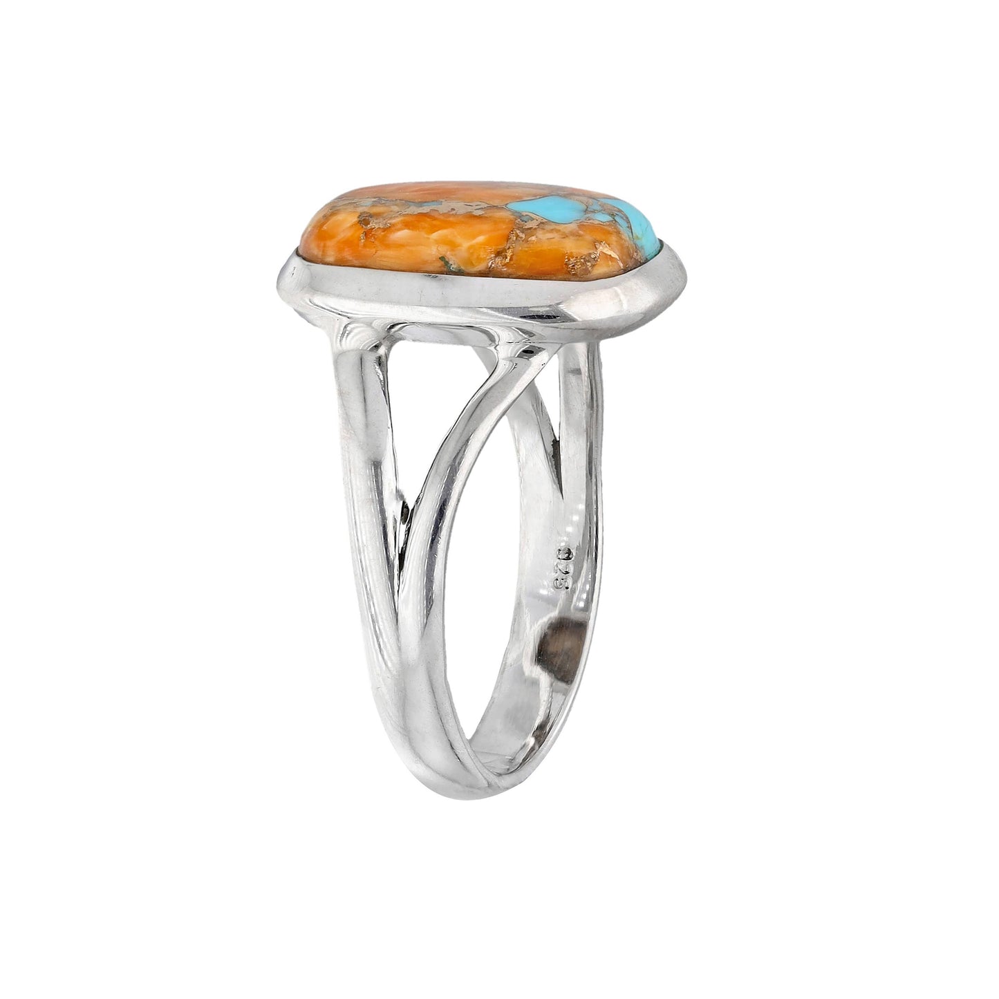 Sterling Silver Oyster Copper Turquoise Statement Ring