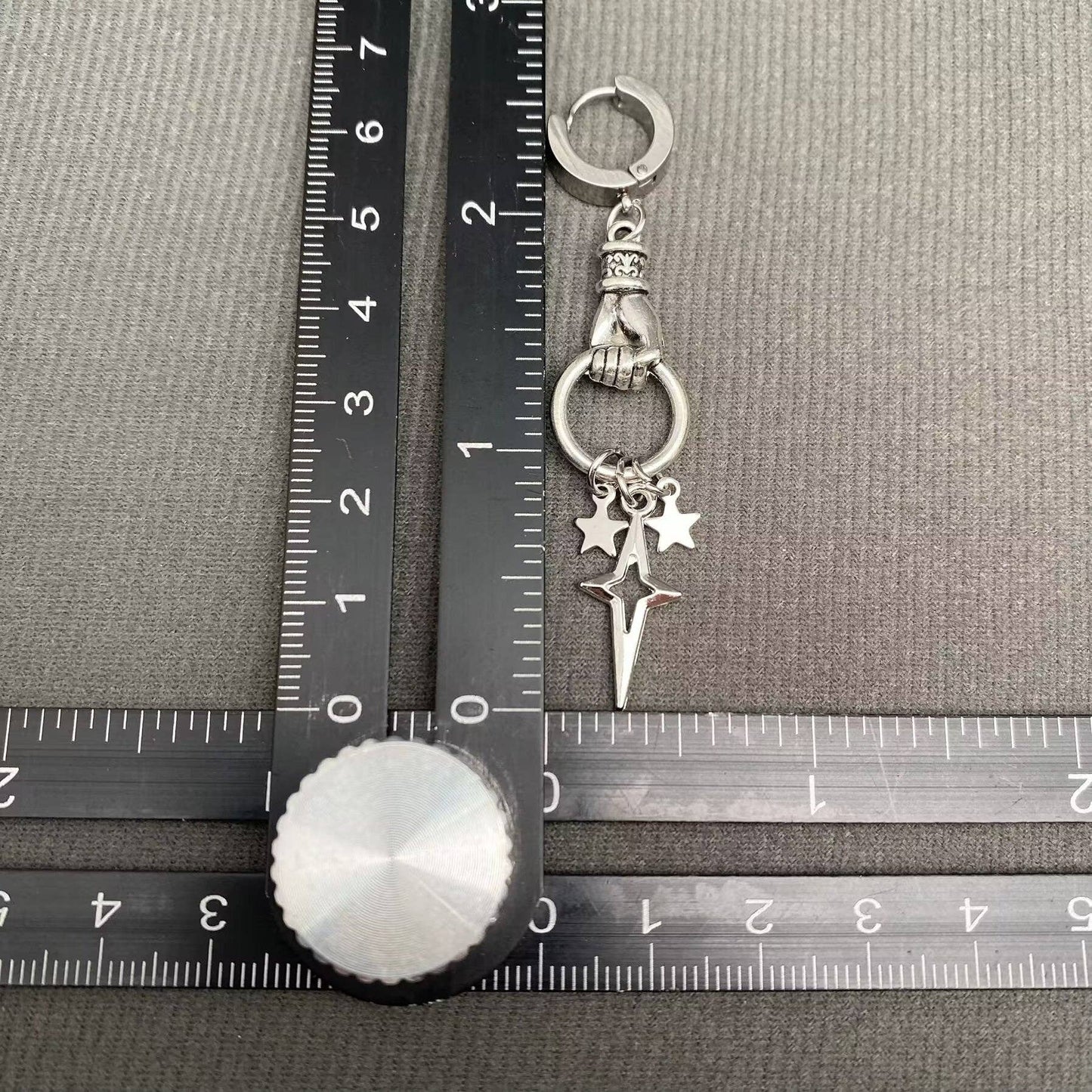 Gothic Hand Catch Star Huggie Hoop Earrings