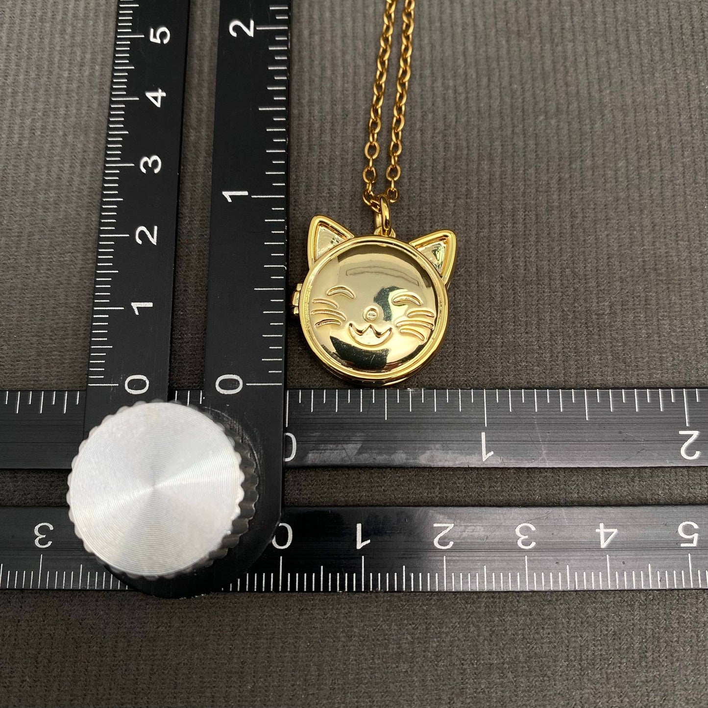 Cat Locket Charm Necklace