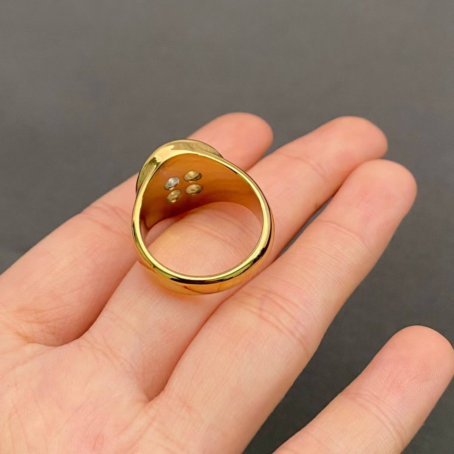 Button Two Tone 18K Gold Plated