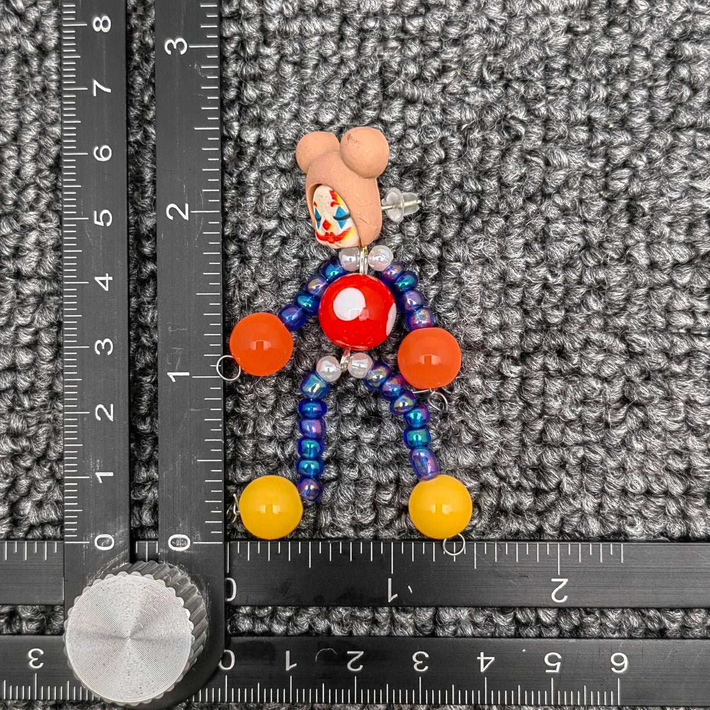 YK - Circus Style Funny Resin Clown Post Earrings