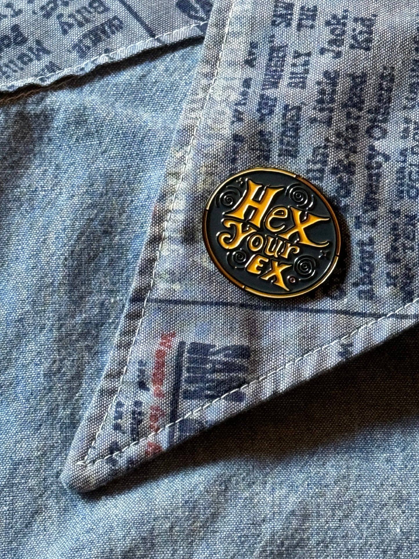 Hex Your Ex Enamel Lapel Pin | Witchy Breakup Revenge Pin