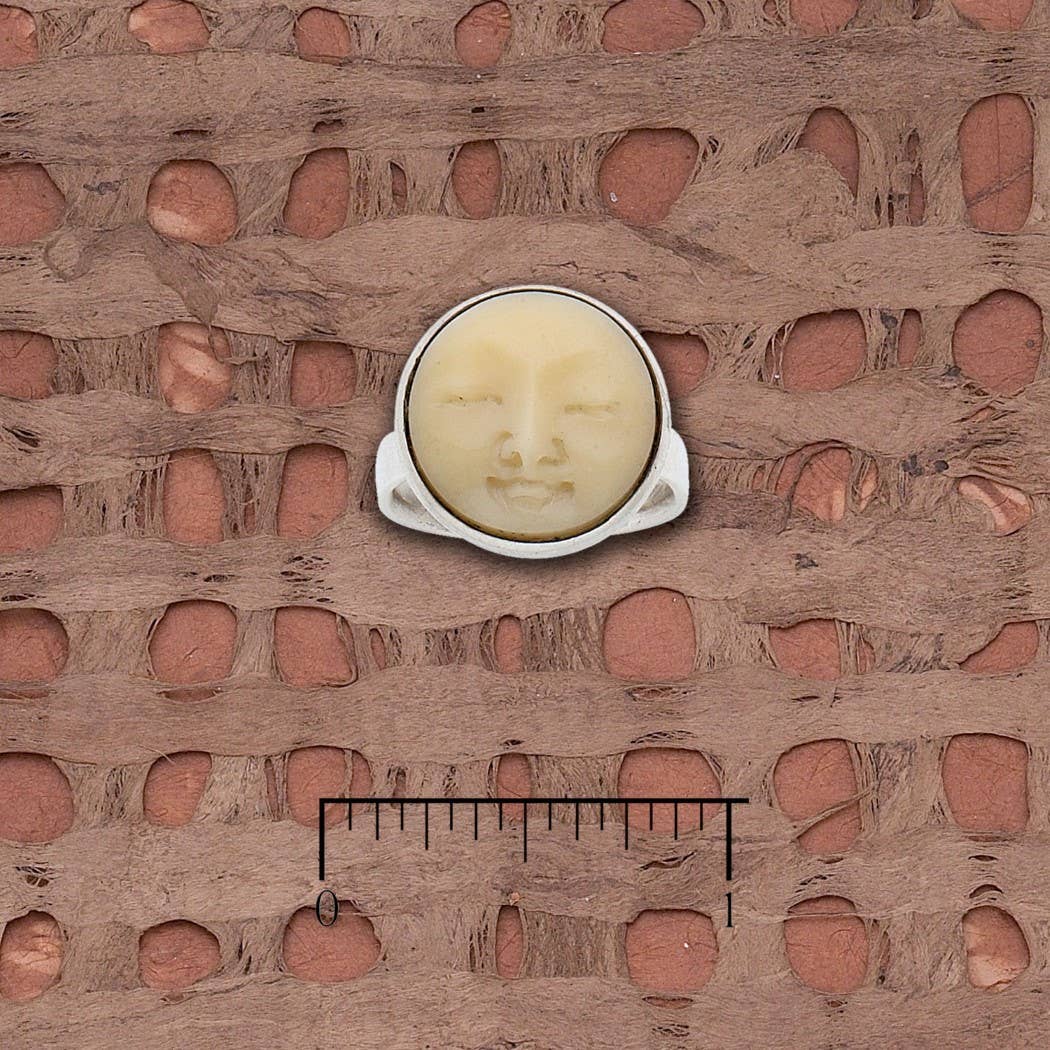 Tagua Nut Sun Face Ring
