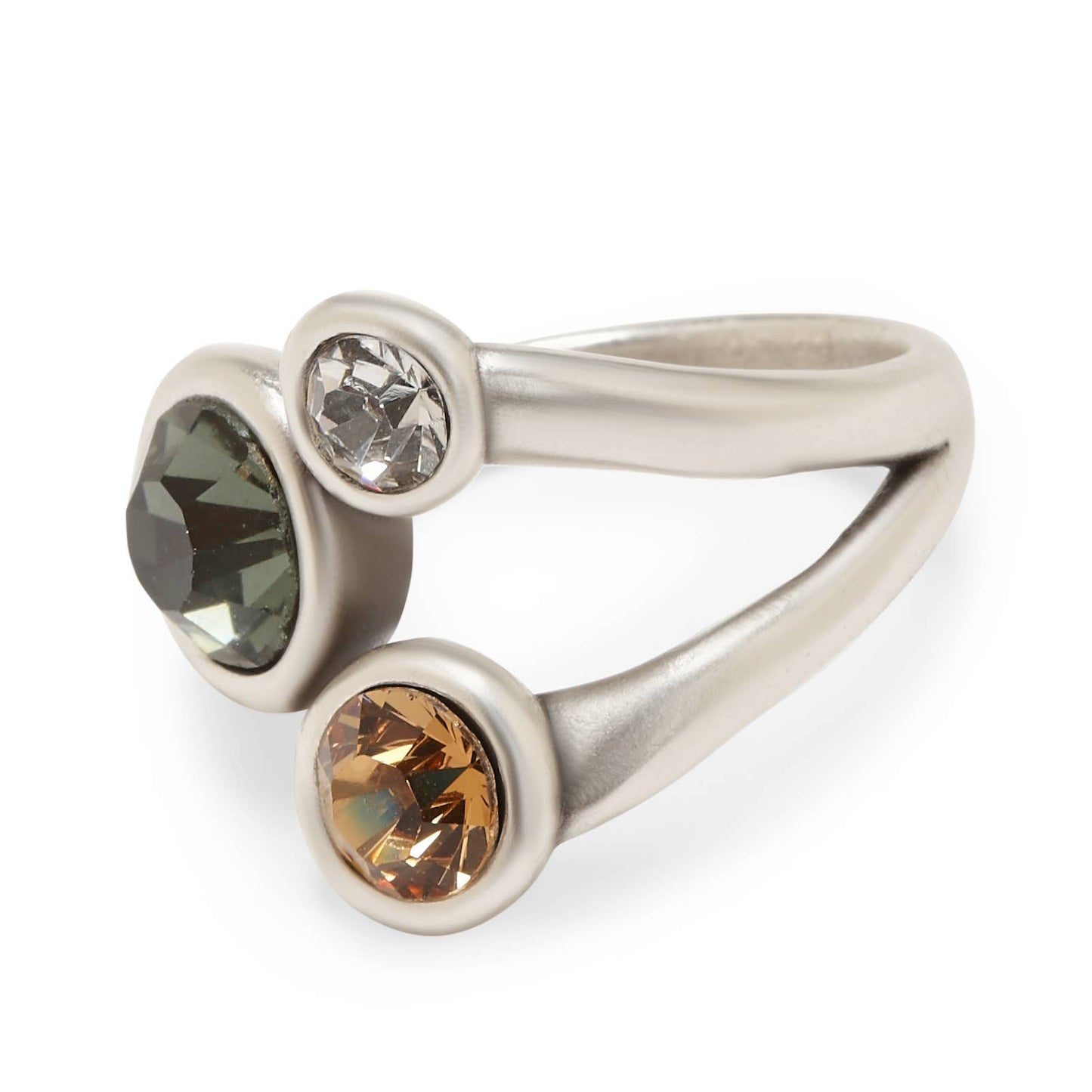 Handmade Brass Ring In 945 Silver Plated ☆ Swarovski Crystal