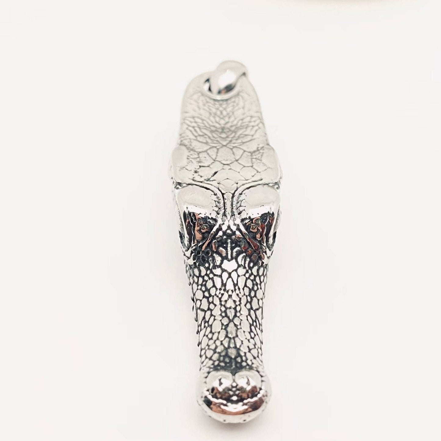 Crocodile Head Titanium Steel Pendant on Chain