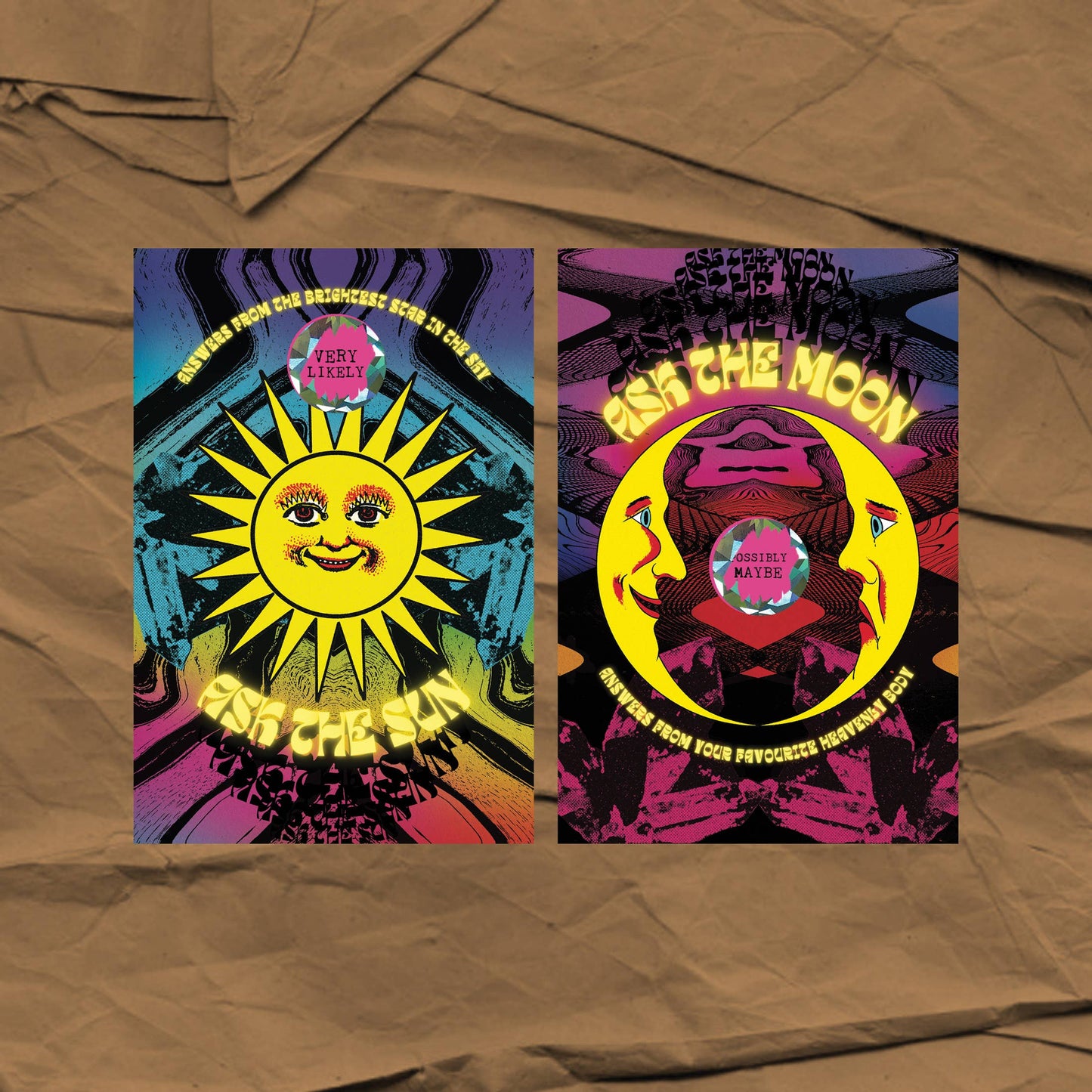 ASK THE MOON Scratch Off Fortune Card | Psychedelic Witchy