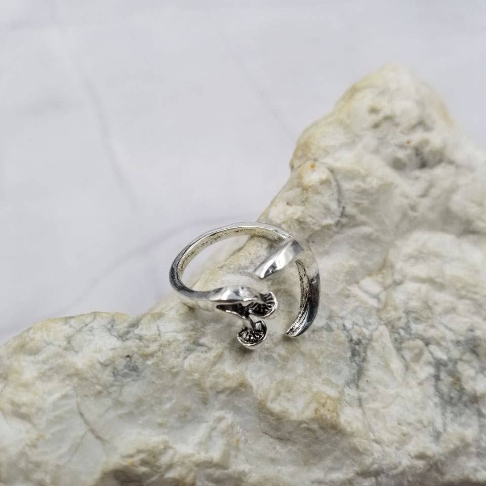 Moon and Mushroom Adjustable Ring