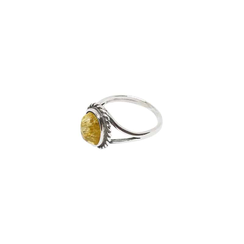 Citrine Amber Sterling Silver Ring