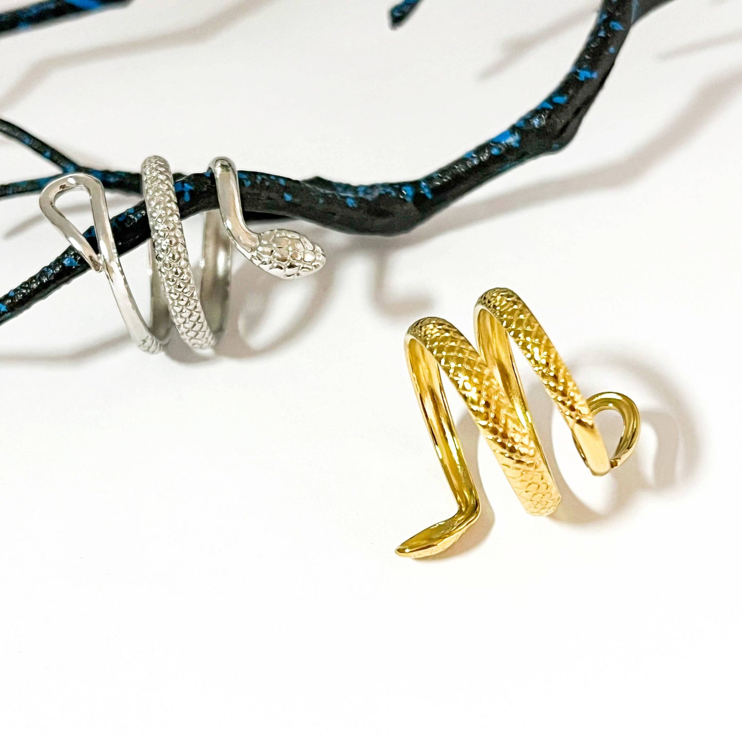 Hollow Snake Adjustable Open Ring