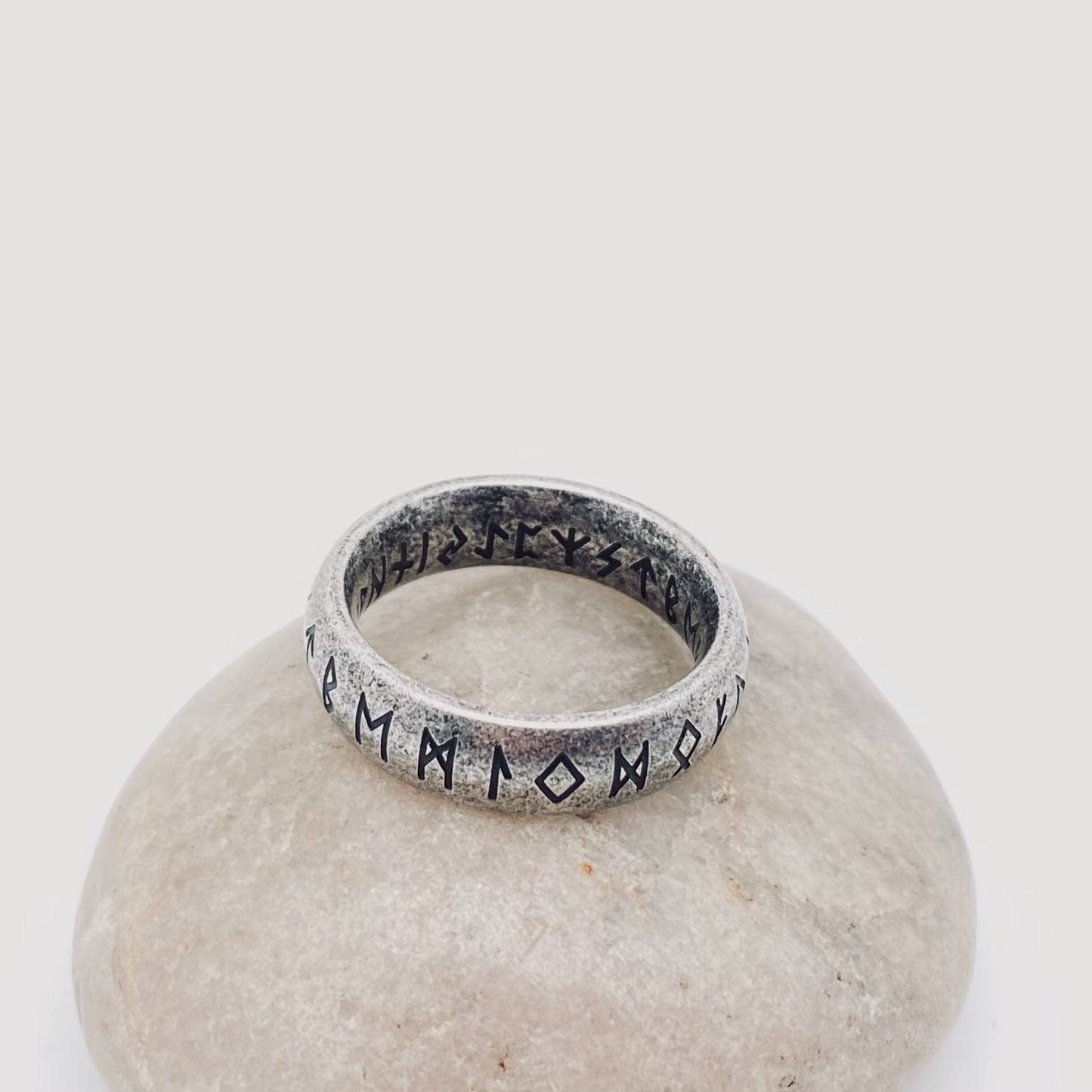 Viking Text Luen Rune Titanium Steel Ring