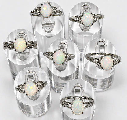 Natural Opal Stainless Steel Ring