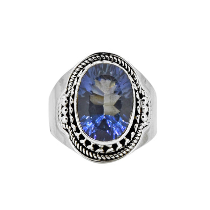 925 Silver Regal Blue Mystic Quartz Gemstone Ring