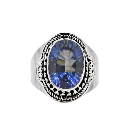 925 Silver Regal Blue Mystic Quartz Gemstone Ring
