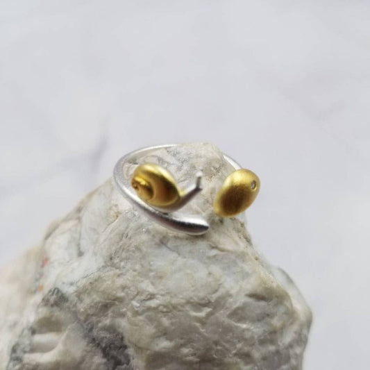 Adjustable Snail and Mushroom Ring
