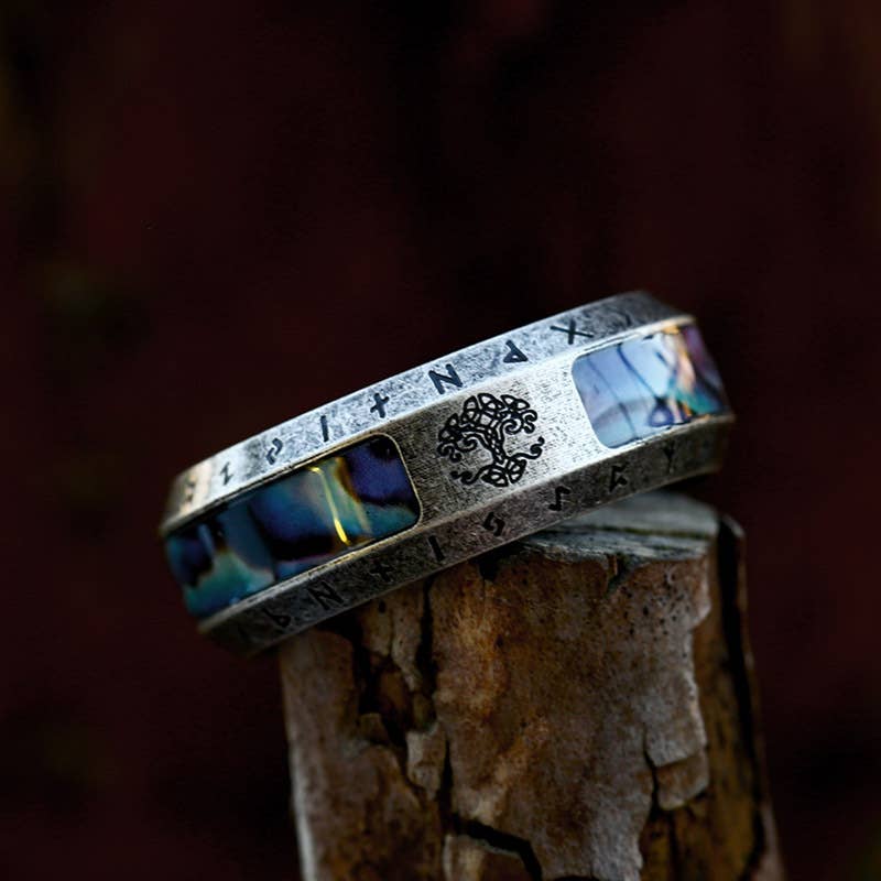Viking Style Distressed Letter Ring
