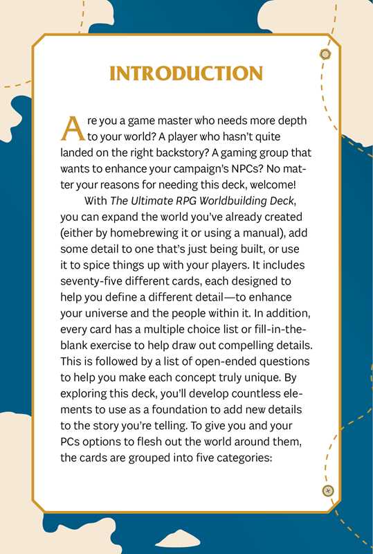 Ultimate RPG Worldbuilding Deck by James D’Amato